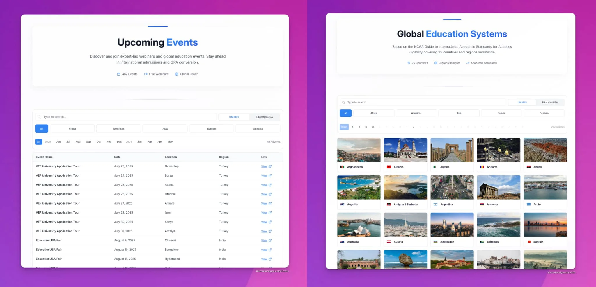 Event & Global Education Systems